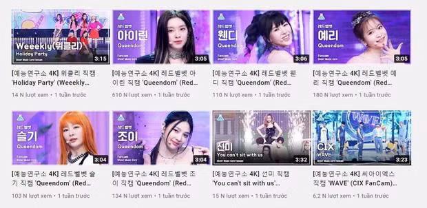 Lượt xem fancam của Irene “bỏ xa” các thành viên còn lại.
