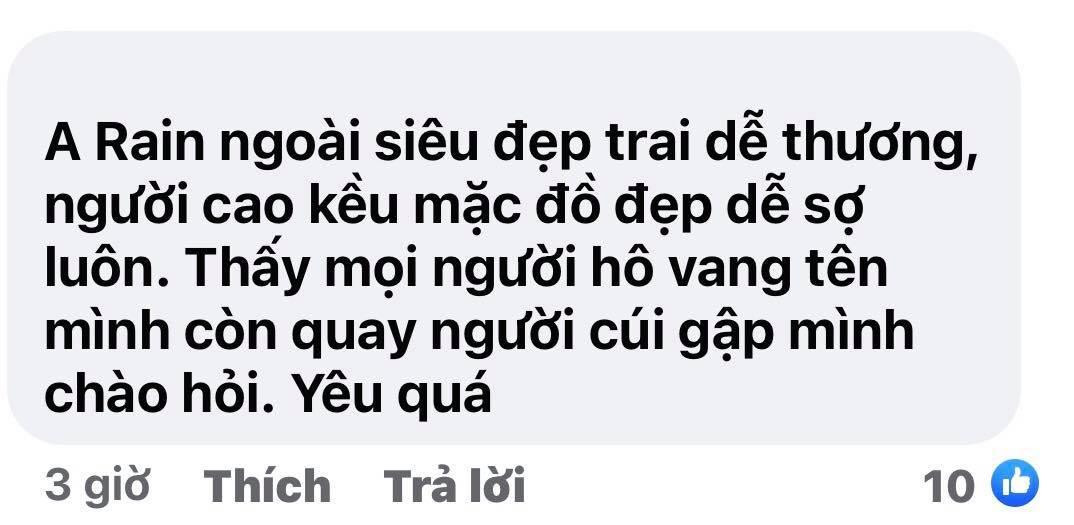 Người hâm mộ Việt Nam không ngại dành cho Bi Rain những lời khen “có cánh”.