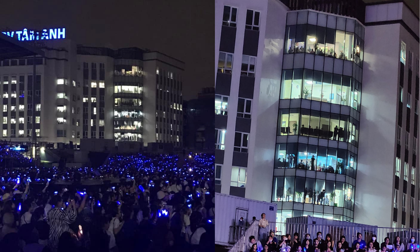 Hướng nhìn "sát sạt" sân vận động Quân Khu 7 giúp mọi người trong bệnh viện vô tình có cơ hội được xem Super Show 9 mà không cần phải mua vé. Hướng nhìn "sát sạt" sân vận động Quân Khu 7 giúp mọi người trong bệnh viện vô tình có cơ hội được xem Super Show 9 mà không cần phải mua vé.