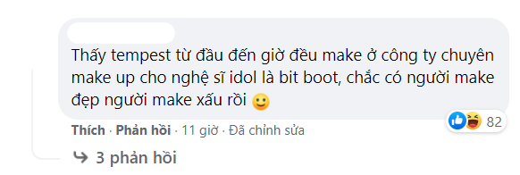 Một cư dân mạng bình luận có thể công ty thuê đội ngũ make-up ở ngoài nên có "người này người kia", "người make đẹp người make xấu". Một cư dân mạng bình luận có thể công ty thuê đội ngũ make-up ở ngoài nên có "người này người kia", "người make đẹp người make xấu".