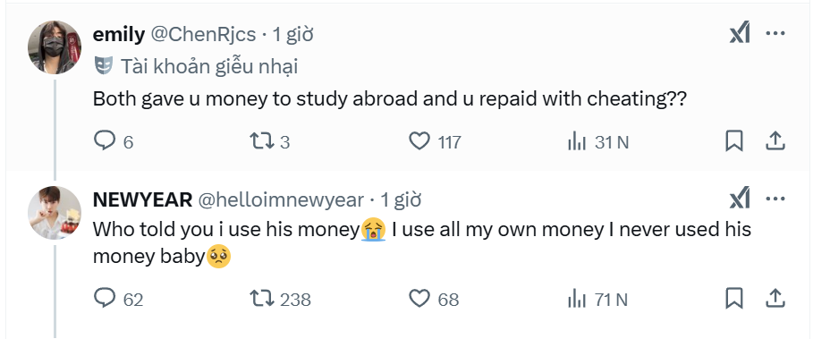 Bình luận đáp trả của Newyear tạo nên một "cơn sóng thần" khác bên dưới phần phản hồi. Bình luận đáp trả của Newyear tạo nên một "cơn sóng thần" khác bên dưới phần phản hồi.