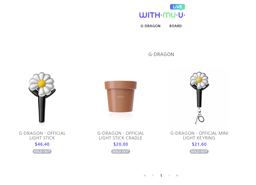 Toàn bộ lightstick của G-Dragon và các vật phẩm liên quan đã "hết veo" trên các web bán hàng chính thức. Toàn bộ lightstick của G-Dragon và các vật phẩm liên quan đã "hết veo" trên các web bán hàng chính thức.