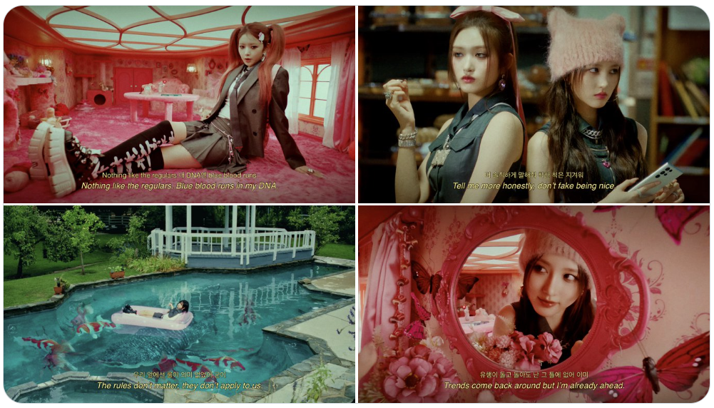 Không khí của MV Baddie là những màn phá phách của những &quot;nữ quái&quot; IVE được thể hiện với tông màu đối lập, tương phản mạnh mẽ cùng lời rap truyền cảm hứng.