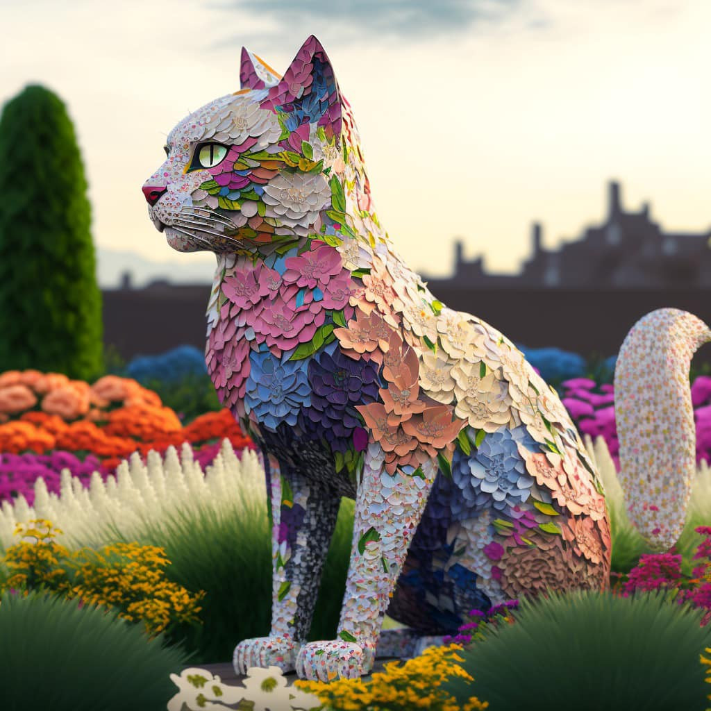 Bức tượng mèo mang hiệu ứng thị giác &quot;siêu hot&quot;, hứa hẹn sẽ trở thành một địa điểm check-in ấn tượng trong dịp Tết Nguyên đán 2023.