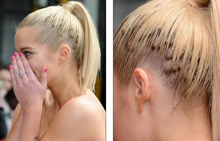 Helen Flanagan lộ tóc nối không đẹp mắt khi buộc tóc lên đỉnh đầu