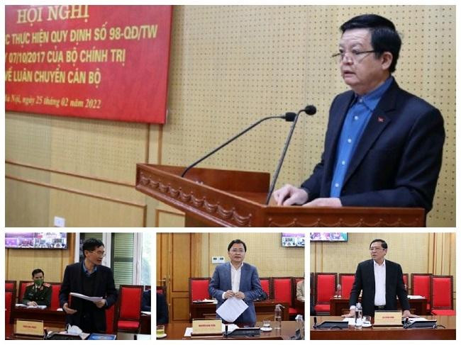 Các đồng chí lãnh đạo các ngành phát biểu tại hội nghị.