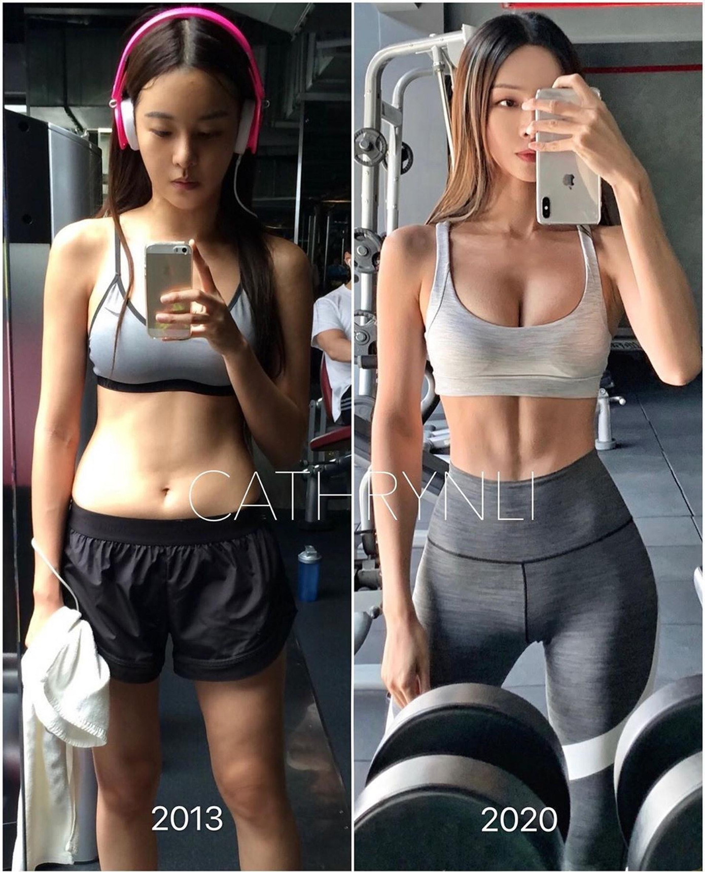 Sau thời gian kết hợp luyện tập và ăn uống nghiêm ngặt, người đẹp 8x giảm xuống còn 45kg, tỷ lệ mỡ giảm từ 26 xuống 12%.