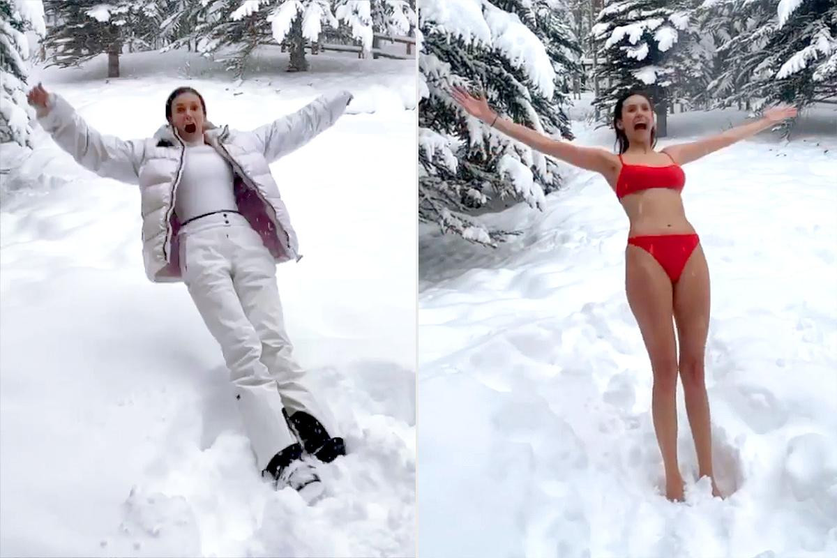 Mỹ nhân “Nhật ký ma cà rồng” Nina Dobrev vừa tạo tiếng cười vừa khéo léo khoe vóc dáng nóng bỏng xua tan cái lạnh giá buốt.