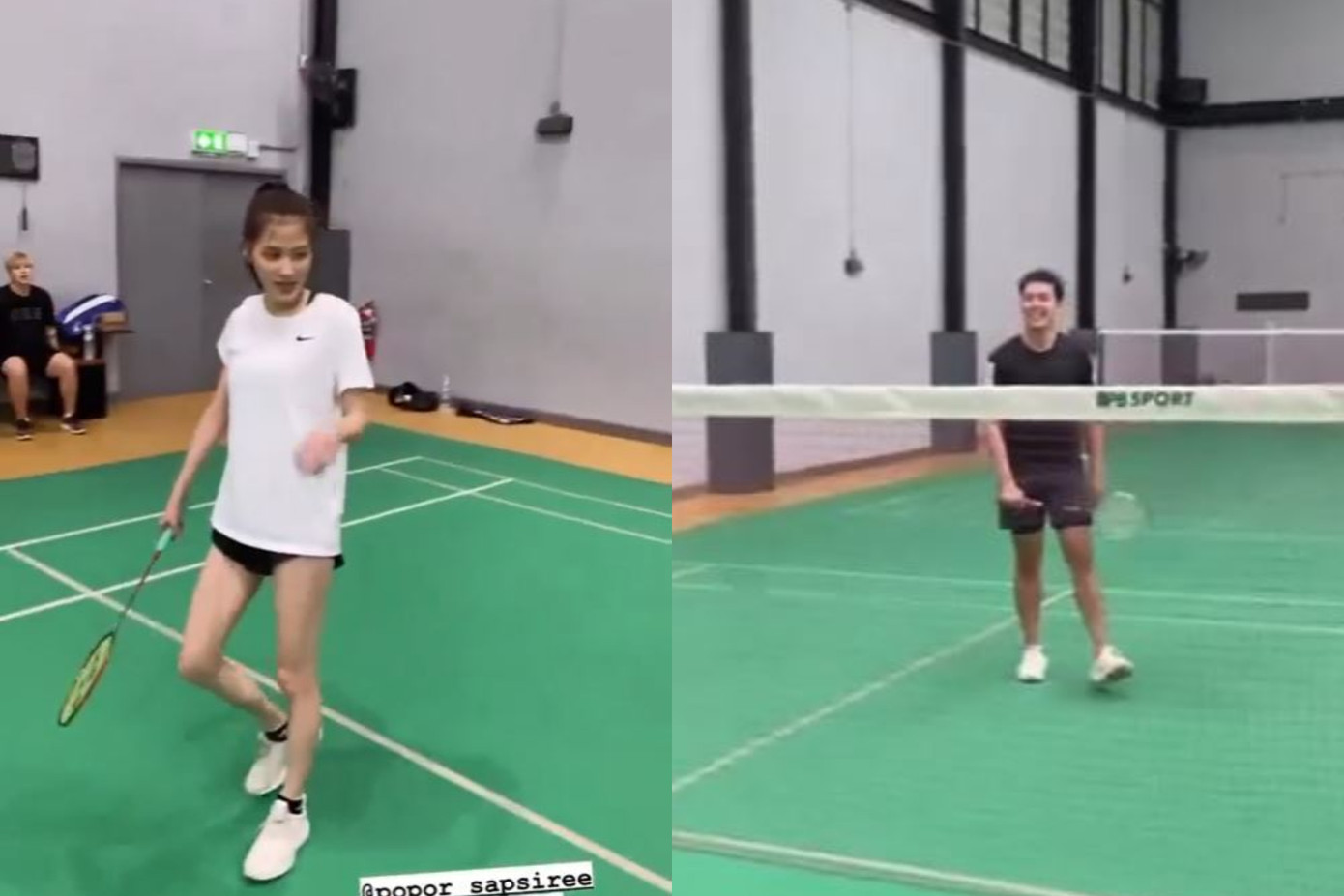 Khoảnh khắc Nine và Baifern cùng đánh cầu lông. Khoảnh khắc Nine và Baifern cùng đánh cầu lông.