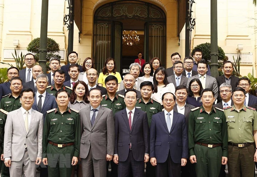 Chủ tịch nước Võ Văn Thưởng và các đại biểu dự hội nghị. (Ảnh: Thống Nhất/TTXVN). Chủ tịch nước Võ Văn Thưởng và các đại biểu dự hội nghị. (Ảnh: Thống Nhất/TTXVN).