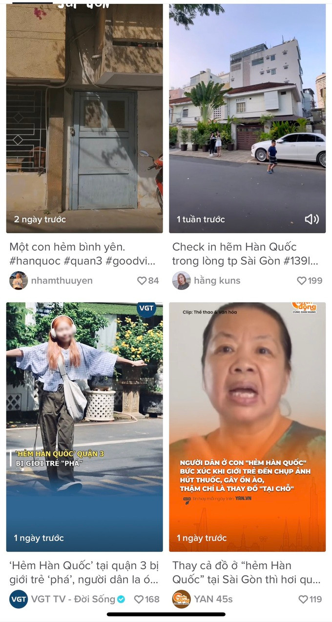 Mạng xã hội tràn ngập các hình ảnh giới trẻ "check - in" hẻm Hàn Quốc (Ảnh chụp lại màn hình).