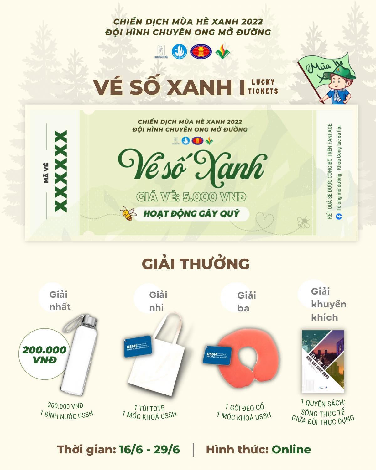 Chương trình bán “vé số xanh” của Đội hình 'Ong mở đường'. (Ảnh: NVCC)