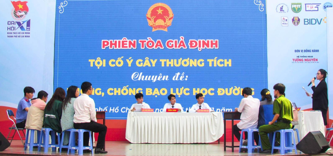 Phiên tòa giả định đã được tổ chức trong ngày hội. (Ảnh: TLTĐ) Phiên tòa giả định đã được tổ chức trong ngày hội. (Ảnh: TLTĐ)