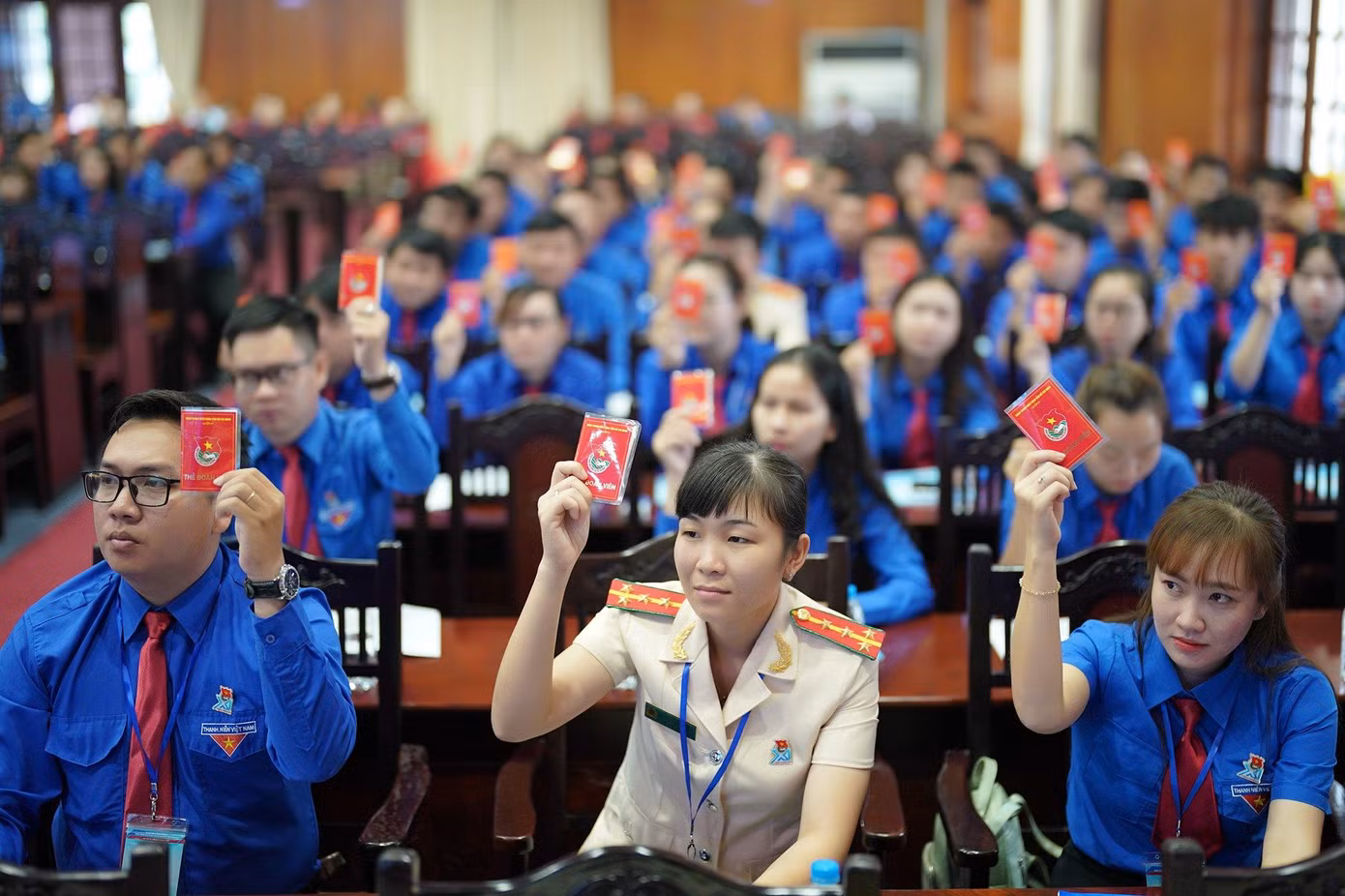 Đại hội với sự tham dự của 244 đại biểu chính thức đại diện cho 54.365 đoàn viên trong toàn tỉnh. (Ảnh: Phạm Nguyễn). Đại hội với sự tham dự của 244 đại biểu chính thức đại diện cho 54.365 đoàn viên trong toàn tỉnh. (Ảnh: Phạm Nguyễn).