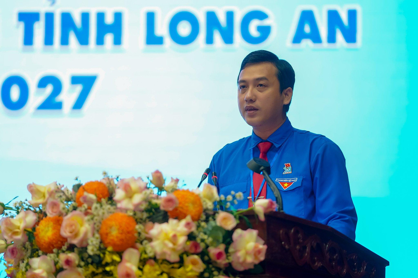 Anh Trần Hải Phú - Bí thư Tỉnh Đoàn Long An phát biểu khai mạc Đại hội. (Ảnh: Phạm Nguyễn) Anh Trần Hải Phú - Bí thư Tỉnh Đoàn Long An phát biểu khai mạc Đại hội. (Ảnh: Phạm Nguyễn)