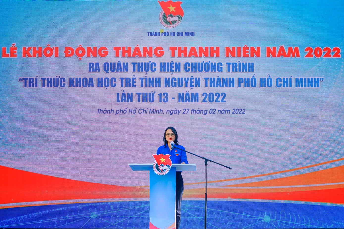 Phát biểu tại buổi lễ, chị Trần Thu Hà (Phó Bí thư Thành Đoàn, Chủ tịch Hội đồng Đội TP. HCM) nhấn mạnh đây là một trong những chương trình sự kiện tình nguyện lớn nhằm hưởng ứng ngày thành lập Đoàn 26/3 và hướng đến Đại hội Đại biểu Đoàn TNCS Hồ Chí Minh TP. HCM lần thứ XI, nhiệm kỳ 2022 - 2027. Phát biểu tại buổi lễ, chị Trần Thu Hà (Phó Bí thư Thành Đoàn, Chủ tịch Hội đồng Đội TP. HCM) nhấn mạnh đây là một trong những chương trình sự kiện tình nguyện lớn nhằm hưởng ứng ngày thành lập Đoàn 26/3 và hướng đến Đại hội Đại biểu Đoàn TNCS Hồ Chí Minh TP. HCM lần thứ XI, nhiệm kỳ 2022 - 2027.