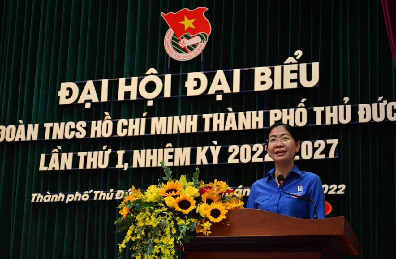 Bí thư Thành Đoàn TP. HCM Phan Thị Thanh Phương phát biểu tại Đại hội.