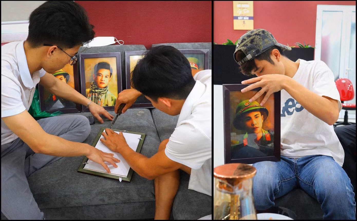 Công đoạn đóng khung và gửi đi.