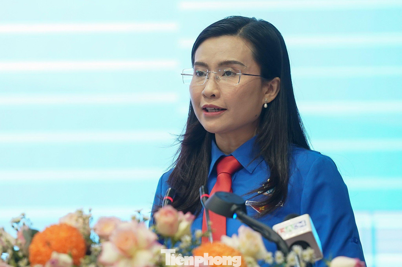 Chị Nguyễn Phạm Duy Trang - Bí thư T.Ư Đoàn, Chủ tịch hội đồng Đội T.Ư phát biểu tại Đại hội. Chị Nguyễn Phạm Duy Trang - Bí thư T.Ư Đoàn, Chủ tịch hội đồng Đội T.Ư phát biểu tại Đại hội.