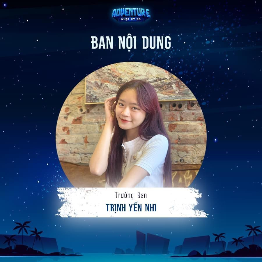 Không chỉ làm MC, Nhi còn tích cực tham gia Ban Tổ chức của các sự kiện trong trường để có thêm nhiều trải nghiệm. Không chỉ làm MC, Nhi còn tích cực tham gia Ban Tổ chức của các sự kiện trong trường để có thêm nhiều trải nghiệm.