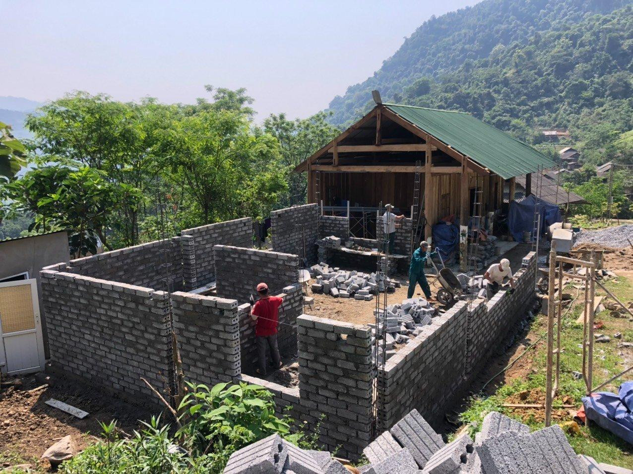 Công trình tại điểm trường Mầm non thôn Nậm Siêu, xã Tân Lập, huyện Bắc Quang, tỉnh Hà Giang mà Quỳnh đang thực hiện.