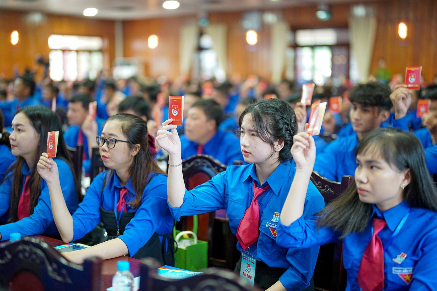 Đại hội với sự tham dự của 244 đại biểu chính thức đại diện cho 54.365 đoàn viên trong toàn tỉnh. - Ảnh: Phạm Nguyễn Đại hội với sự tham dự của 244 đại biểu chính thức đại diện cho 54.365 đoàn viên trong toàn tỉnh. - Ảnh: Phạm Nguyễn