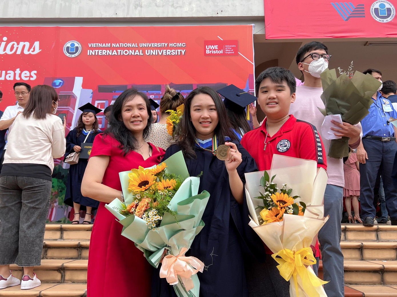 Gia đình là nguồn động lực lớn giúp Hoàng Uyên không ngừng nỗ lực.