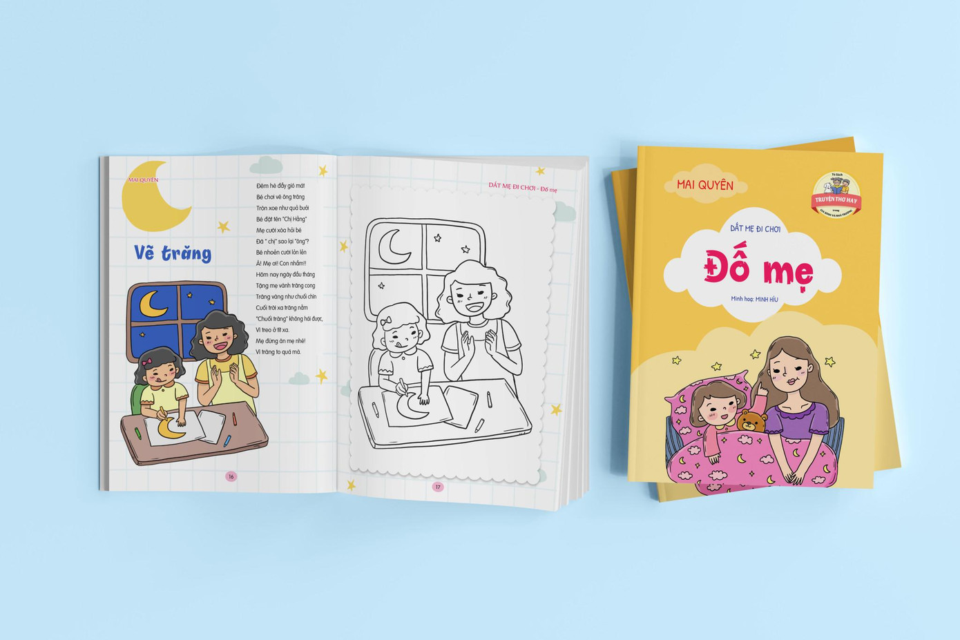 Bộ sách thơ “Dắt mẹ đi chơi” do Minh Híu vẽ minh họa. Bộ sách thơ “Dắt mẹ đi chơi” do Minh Híu vẽ minh họa.