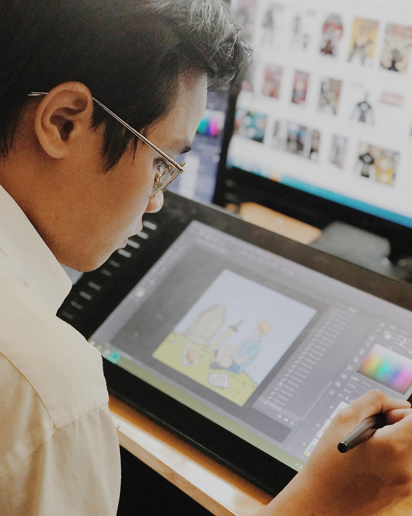 Hoạ sĩ minh hoạ Minh Híu. Hoạ sĩ minh hoạ Minh Híu.