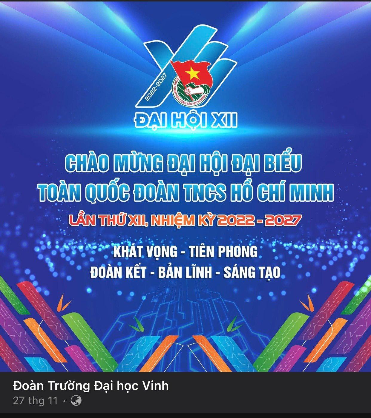 Đoàn trường ĐH Vinh đã đổi ảnh đại diện chào mừng Đại hội Đoàn toàn quốc từ rất sớm.