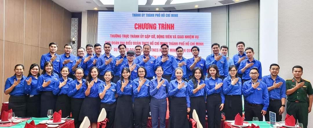 Đoàn đại biểu Đoàn TNCS Hồ Chí Minh TP. HCM dự Đại hội Đoàn toàn quốc lần thứ XII, nhiệm kỳ 2022 - 2027 thể hiện quyết tâm cao.