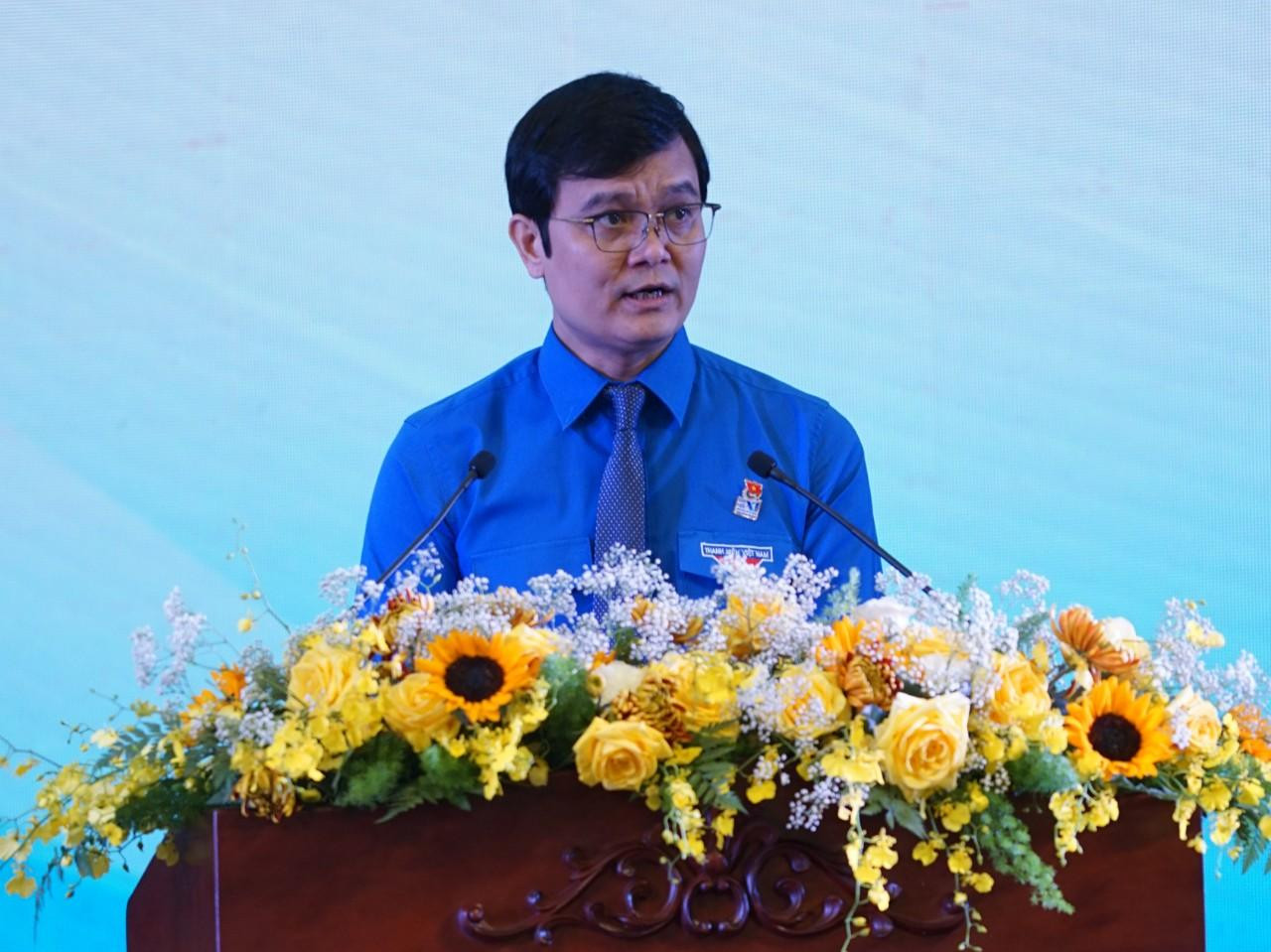 Bí thư thứ nhất Trung ương Đoàn Bùi Quang Huy phát biểu chỉ đạo tại đại hội.
