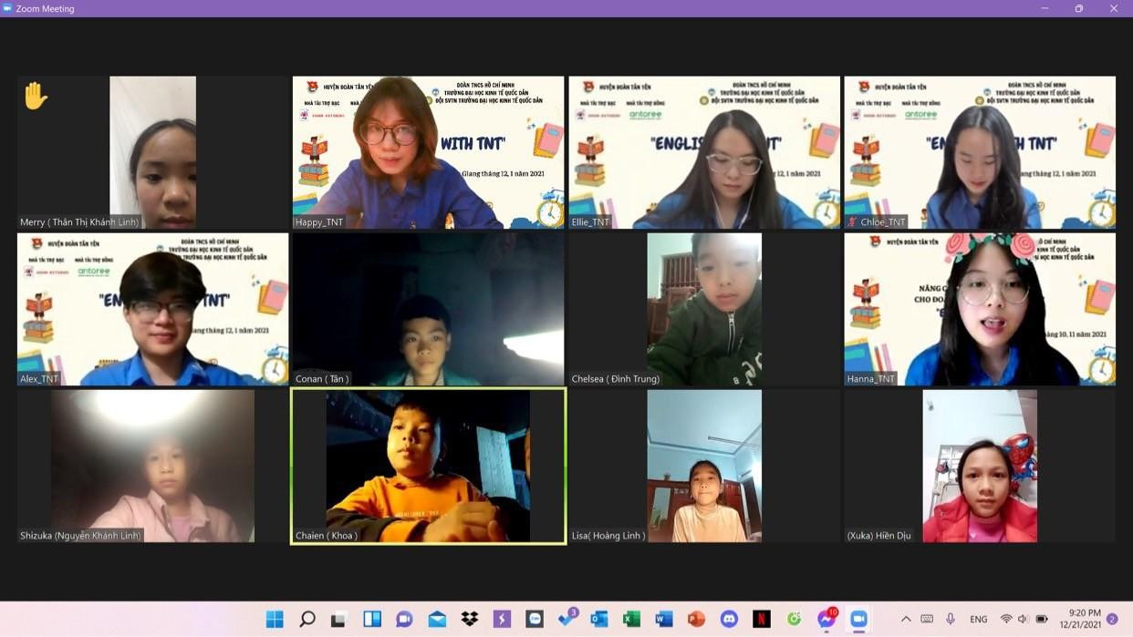Dự án dạy học tiếng Anh online của Đội sinh viên Tình nguyện trường ĐH Kinh tế Quốc dân đã thực hiện qua mùa thứ hai.