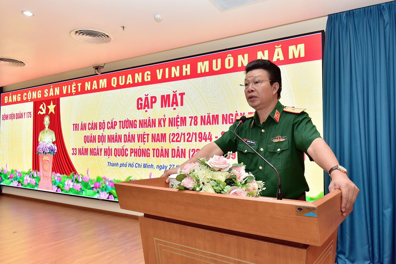 PGS. TS Nguyễn Hồng Sơn, Phó Chủ tịch Hội đồng Bảo vệ sức khỏe Cán bộ miền Nam phát biểu tại buổi gặp mặt.