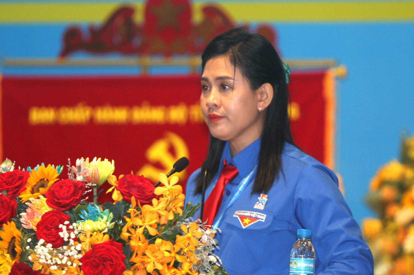 Chị Trần Thị Diễm Trinh – Bí thư Tỉnh Đoàn Bình Dương khóa X phát biểu tại Phiên khai mạc Đại hội. (Ảnh: Hương Chi) Chị Trần Thị Diễm Trinh – Bí thư Tỉnh Đoàn Bình Dương khóa X phát biểu tại Phiên khai mạc Đại hội. (Ảnh: Hương Chi)