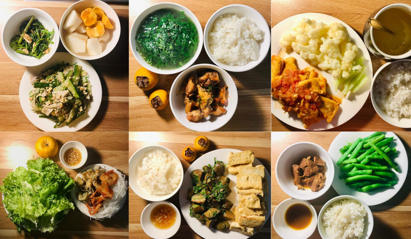 Những bữa ăn đầy dinh dưỡng với nguyên liệu được gửi ra từ quê nhà.