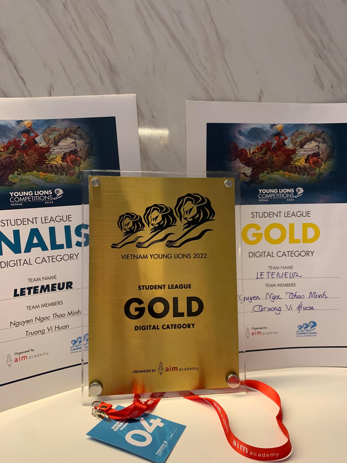 Giải Vàng (Gold) cuộc thi 'Vietnam Young Lions'. Giải Vàng (Gold) cuộc thi 'Vietnam Young Lions'.