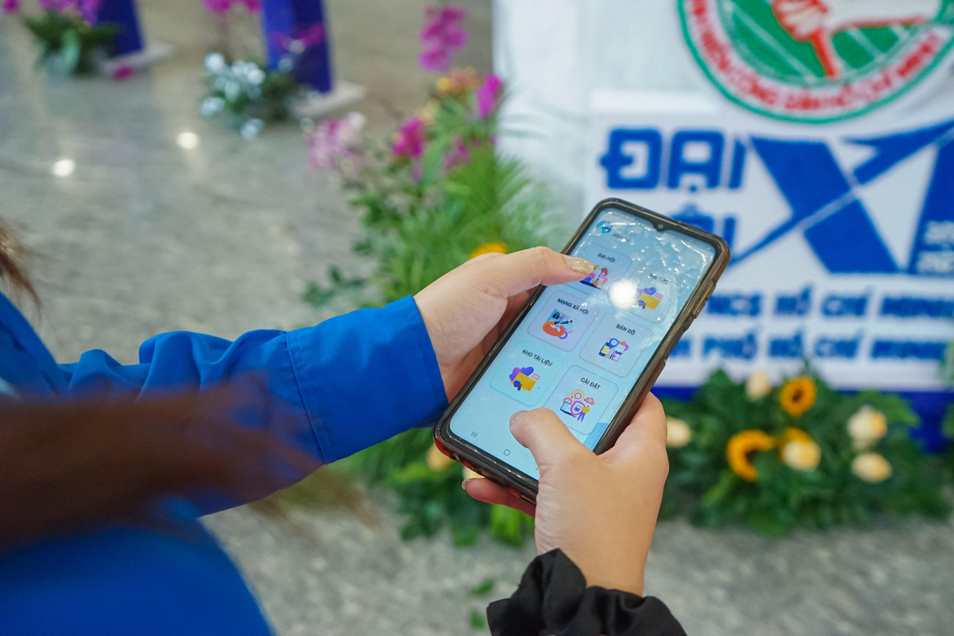 Giao diện của ứng dụng được sử dụng trong Đại hội Đoàn TNCS Hồ Chí Minh TP. HCM lần thứ XI, nhiệm kỳ 2022 – 2027.