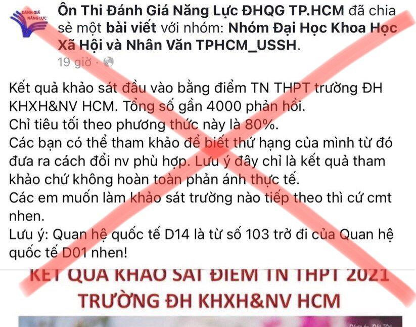 Một trong những thông tin sai sự thật gần đây được bạn trẻ chia sẻ trên mạng xã hội. Một trong những thông tin sai sự thật gần đây được bạn trẻ chia sẻ trên mạng xã hội.
