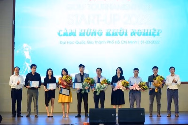 Các starup trẻ được vinh danh trong chương trình.