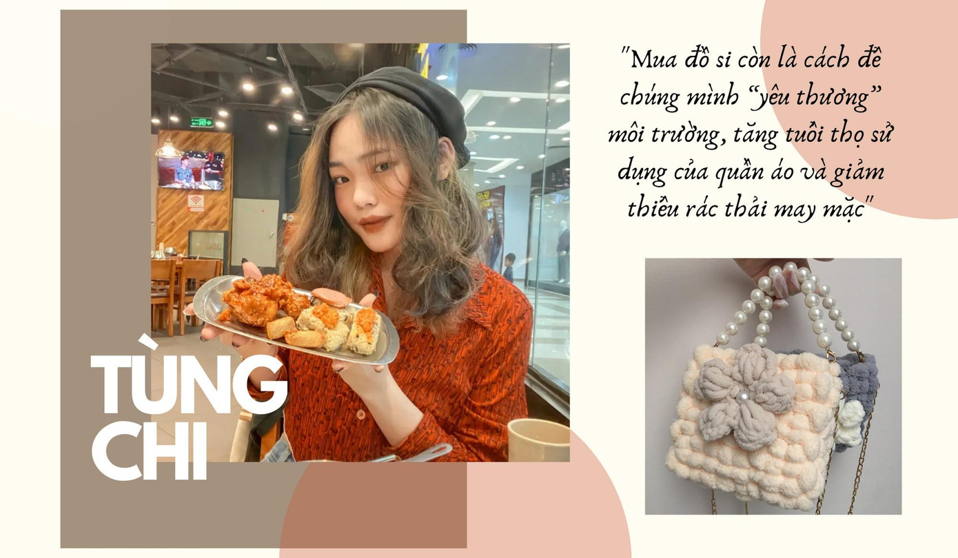 Tùng Chi xinh xắn trong chiếc áo đồ si và những chiếc túi DIY ấn tượng.