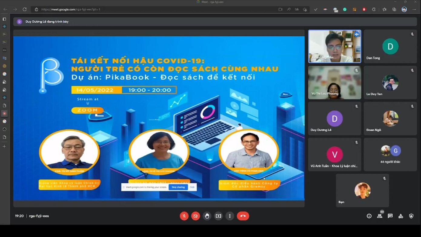Dự án “Pikabook – Đọc sách để kết nối” tổ chức talkshow trực tuyến: “Tái kết nối hậu COVID-19: Người trẻ có còn đọc sách cùng nhau?”. Dự án “Pikabook – Đọc sách để kết nối” tổ chức talkshow trực tuyến: “Tái kết nối hậu COVID-19: Người trẻ có còn đọc sách cùng nhau?”.
