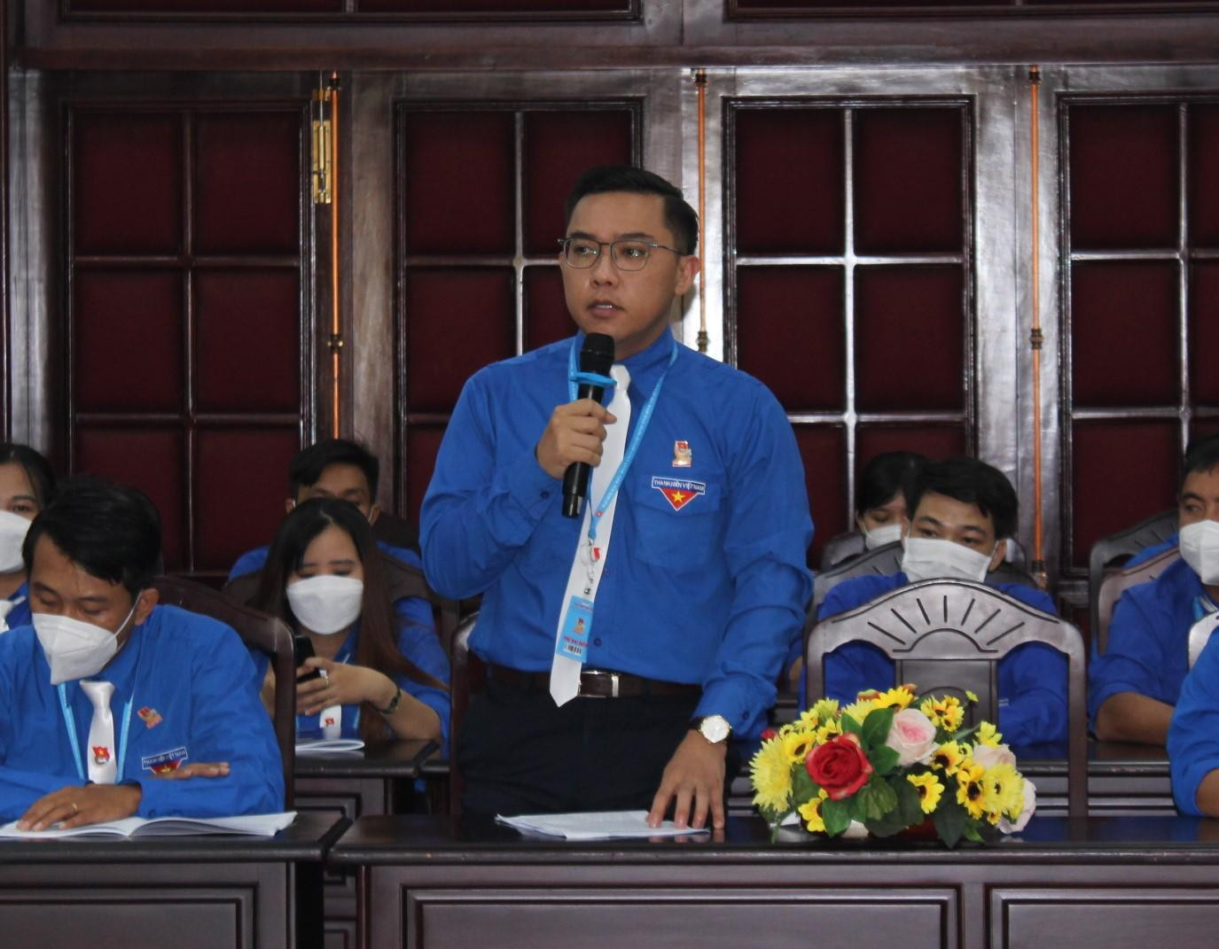 Anh Lê Phương Khánh, Uỷ viên BCH Tỉnh Đoàn Bình Thuận (Đoàn viên Sở Kế hoạch và Đầu tư) phát biểu tại Đại hội. (Ảnh: Hà Chi) Anh Lê Phương Khánh, Uỷ viên BCH Tỉnh Đoàn Bình Thuận (Đoàn viên Sở Kế hoạch và Đầu tư) phát biểu tại Đại hội. (Ảnh: Hà Chi)