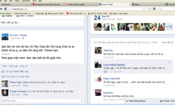 Facebook còn là nơi hò hẹn của những tâm hồn xê dịch