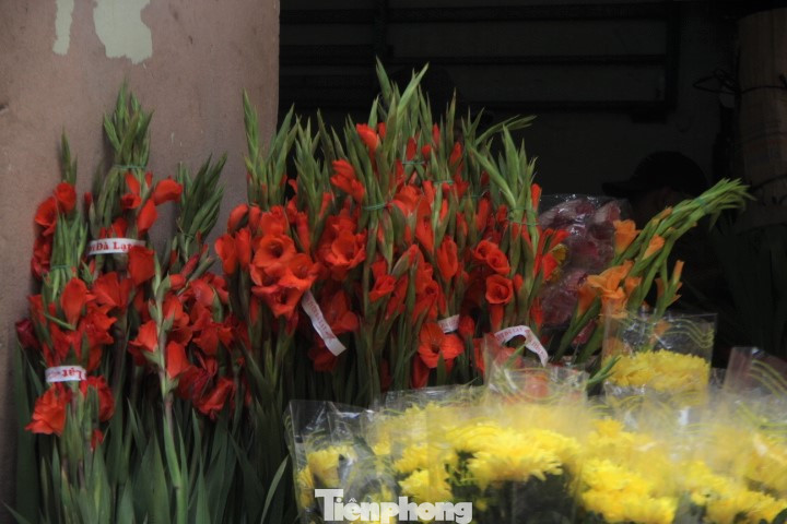 Hoa lay ơn chiếm số đông trong các loại hoa ở chợ.