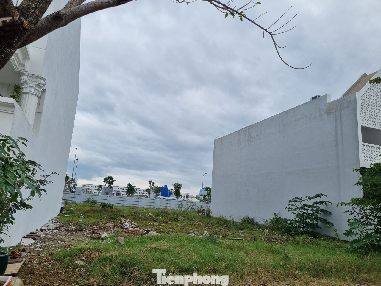 Một mặt bãi đất trống đối lưng nhà dân. Tuy nhiên vì nhà cửa nơi đây còn thưa thớt nên có rất nhiều lối vào khu vực có những hố bẫy này.