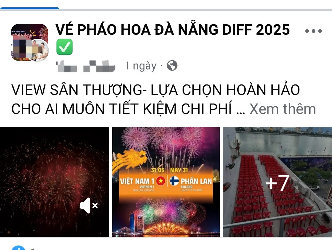 Chỗ ngồi xem pháo hoa từ sân thượng được rao bán nhộn nhịp trên mạng xã hội. Chỗ ngồi xem pháo hoa từ sân thượng được rao bán nhộn nhịp trên mạng xã hội.