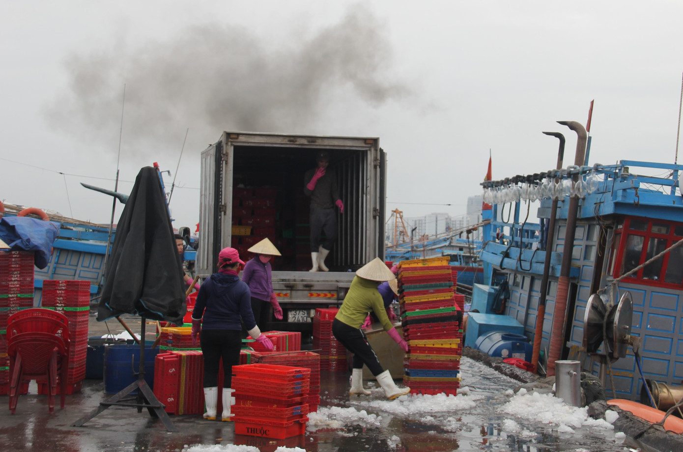 Từ 15h ngày 26/7, cảng cá Thọ Quang (quận Sơn Trà) sẽ ngừng hoạt động trong 7 ngày để thực hiện các biện pháp phòng chống dịch. Ảnh: Thanh Trần.