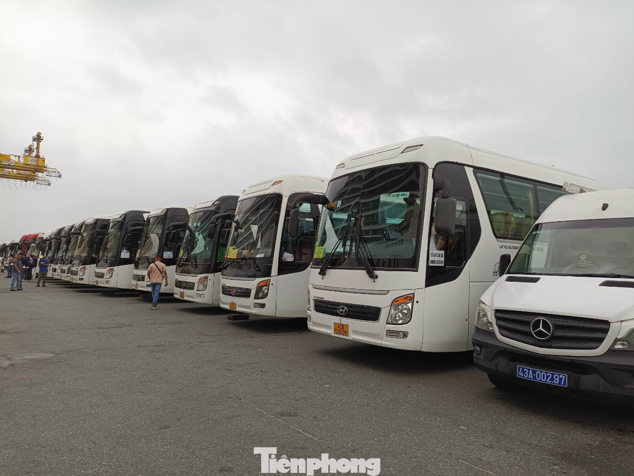 Do số lượng khách quá đông, các đơn vị lữ hành đã bố trí 54 xe loại 45 chỗ ngồi tới cảng để đón đoàn. Do số lượng khách quá đông, các đơn vị lữ hành đã bố trí 54 xe loại 45 chỗ ngồi tới cảng để đón đoàn.