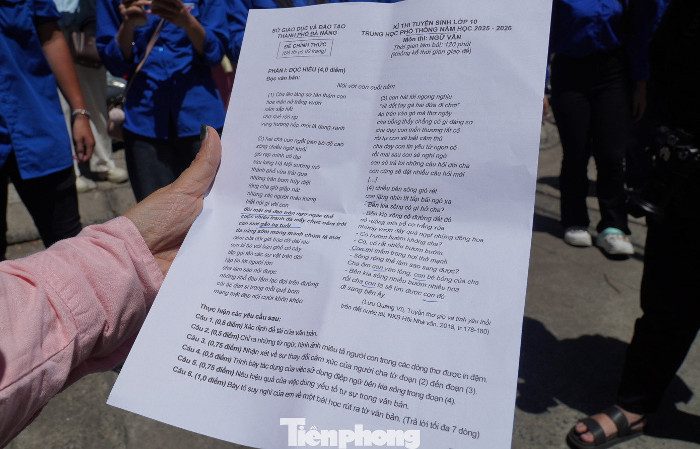 Đề thi môn Ngữ Văn kỳ thi tuyển sinh lớp 10 năm học 2025 - 2026 tại Đà Nẵng. Đề thi môn Ngữ Văn kỳ thi tuyển sinh lớp 10 năm học 2025 - 2026 tại Đà Nẵng.